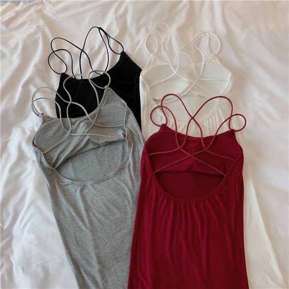 Strappy dress open back sexy gray women a tank dress mini dresses - Picture 6 of 6